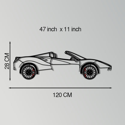 Ferrari 488 Spider Metal Car Wall Art with Rotating Wheels - Italian Twin-Turbo V8 Silhouette - Interactive Automotive Wall Decor - KAFMEKA126 - Tampa Home & Garden Store