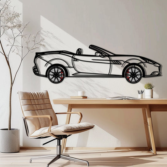 Ferrari California Metal Car Wall Art with Rotating Wheels - Italian V8 Grand Tourer Silhouette - Interactive Automotive Wall Decor - KAFMEKA130 - Tampa Home & Garden Store