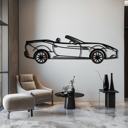 Ferrari California Metal Car Wall Art with Rotating Wheels - Italian V8 Grand Tourer Silhouette - Interactive Automotive Wall Decor - KAFMEKA130 - Tampa Home & Garden Store