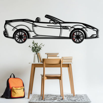 Ferrari California Metal Car Wall Art with Rotating Wheels - Italian V8 Grand Tourer Silhouette - Interactive Automotive Wall Decor - KAFMEKA130 - Tampa Home & Garden Store