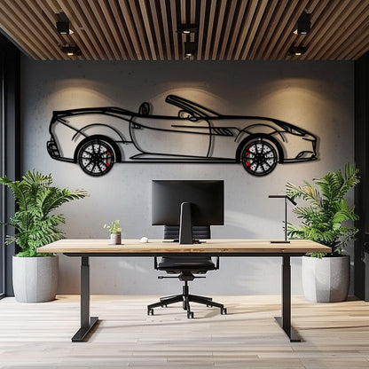 Ferrari California Metal Car Wall Art with Rotating Wheels - Italian V8 Grand Tourer Silhouette - Interactive Automotive Wall Decor - KAFMEKA130 - Tampa Home & Garden Store