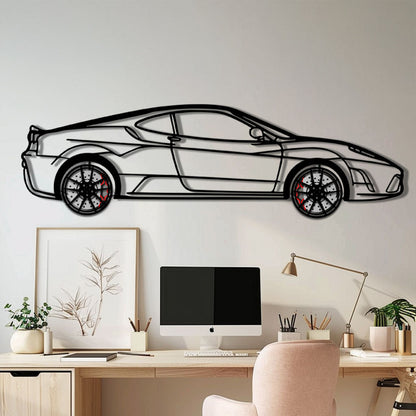 Ferrari F430 Scuderia Metal Car Wall Art with Rotating Wheels - Track-Focused V8 Silhouette - Interactive Automotive Wall Art - KAFMEKA133 - Tampa Home & Garden Store