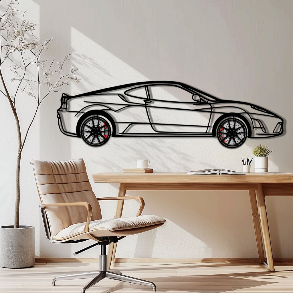 Ferrari F430 Scuderia Metal Car Wall Art with Rotating Wheels - Track-Focused V8 Silhouette - Interactive Automotive Wall Art - KAFMEKA133 - Tampa Home & Garden Store