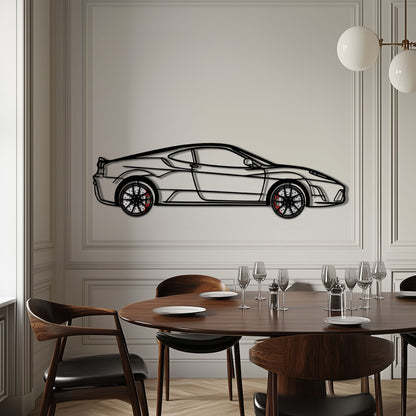 Ferrari F430 Scuderia Metal Car Wall Art with Rotating Wheels - Track-Focused V8 Silhouette - Interactive Automotive Wall Art - KAFMEKA133 - Tampa Home & Garden Store