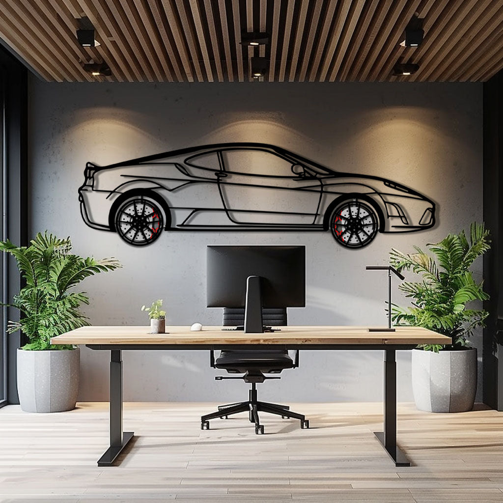 Ferrari F430 Scuderia Metal Car Wall Art with Rotating Wheels - Track-Focused V8 Silhouette - Interactive Automotive Wall Art - KAFMEKA133 - Tampa Home & Garden Store