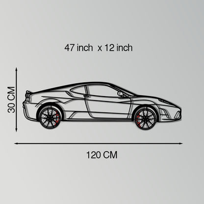 Ferrari F430 Scuderia Metal Car Wall Art with Rotating Wheels - Track-Focused V8 Silhouette - Interactive Automotive Wall Art - KAFMEKA133 - Tampa Home & Garden Store