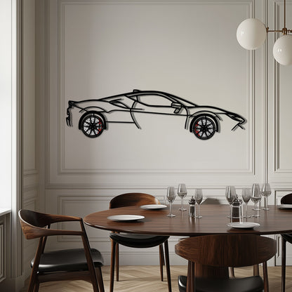 Ferrari SF90 Stradale Metal Car Wall Art with Rotating Wheels - Hybrid Hypercar Silhouette - Interactive Automotive Wall Decor - KAFMEKA135 - Tampa Home & Garden Store