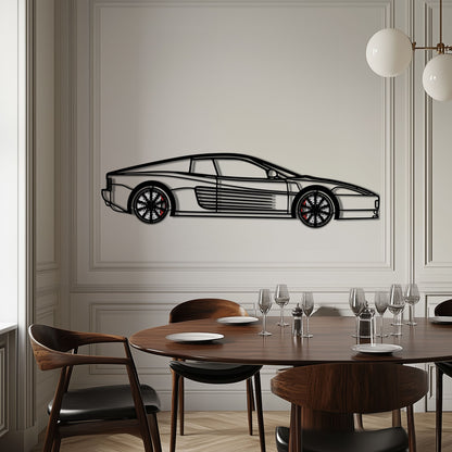 Ferrari Testarossa Metal Car Wall Art with Rotating Wheels - Iconic 80s Supercar Silhouette - Interactive Retro Automotive Decor - KAFMEKA136 - Tampa Home & Garden Store