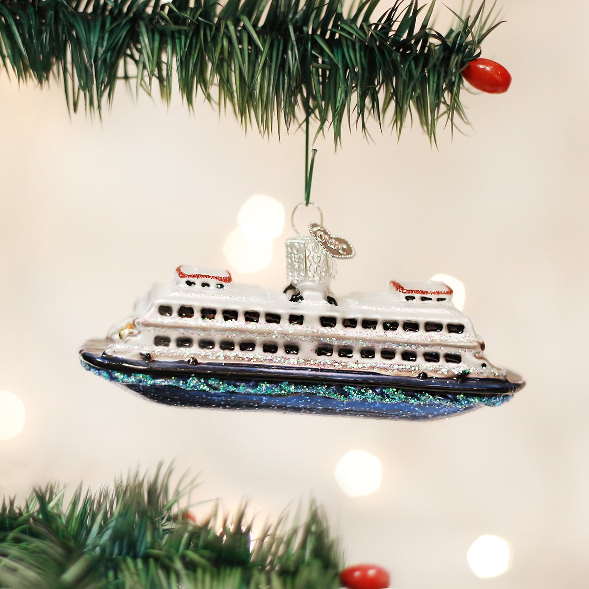 Ferry Boat Glass Ornament - Tampa Home & Garden Store