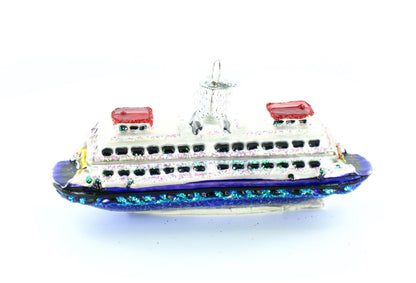 Ferry Boat Glass Ornament - Tampa Home & Garden Store