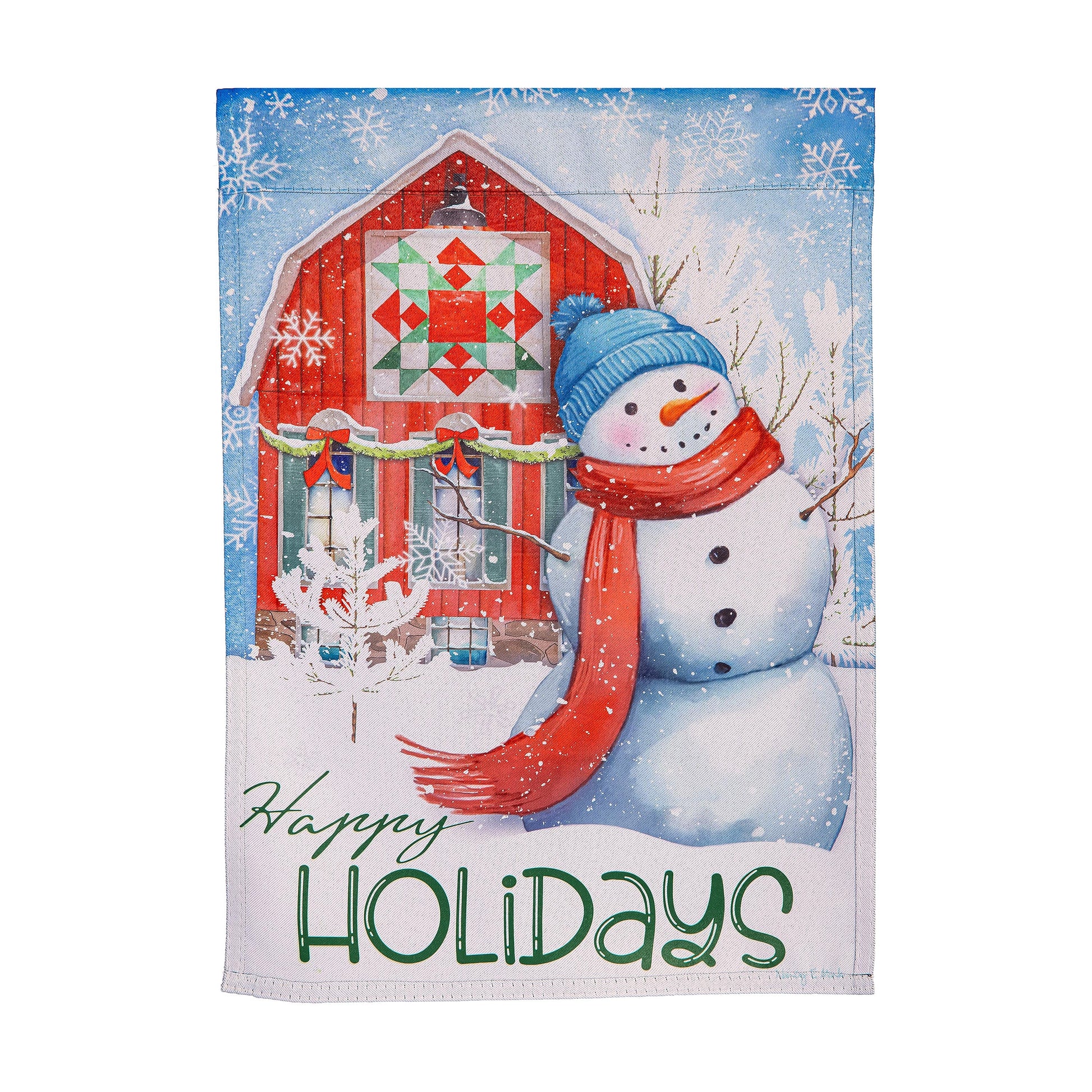 Festive Farm Snowman Suede Garden Flag - Tampa Home & Garden Store