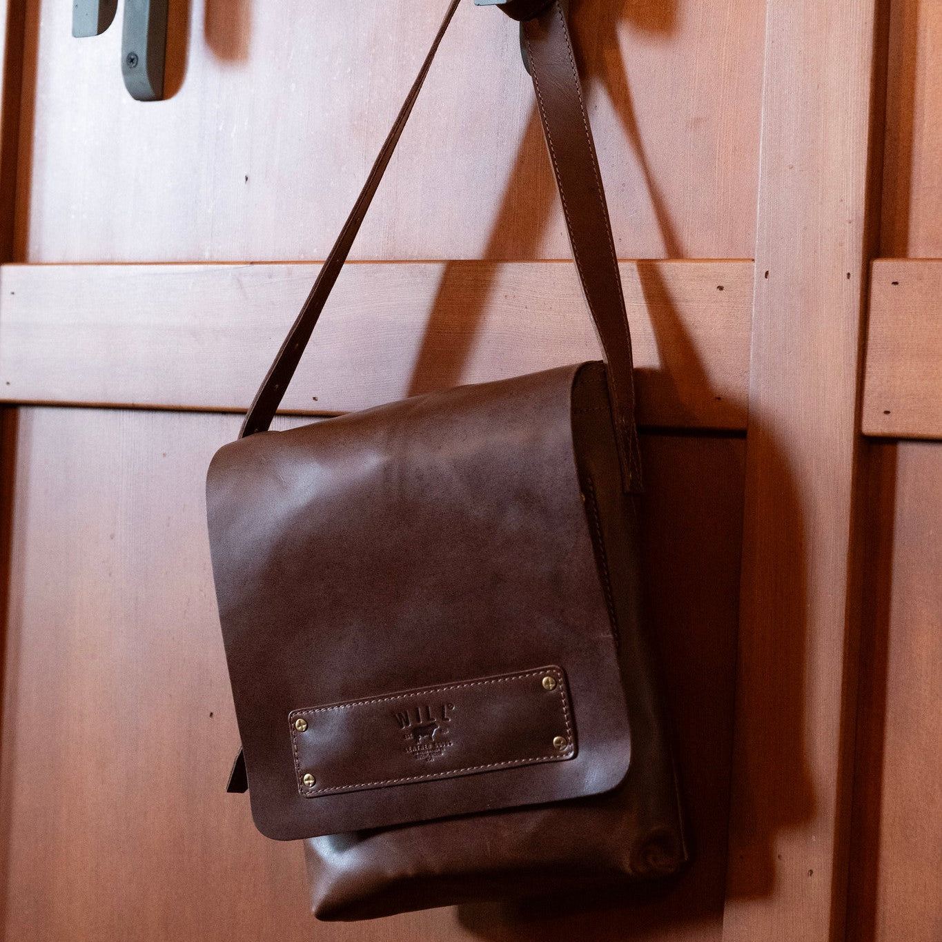 The Field Crossbody bag by Will Leather Goods in brown leather with adjustable strap on Tampa Home & Garden Store
