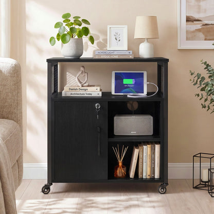 Mobile File Cabinet with Charging Station