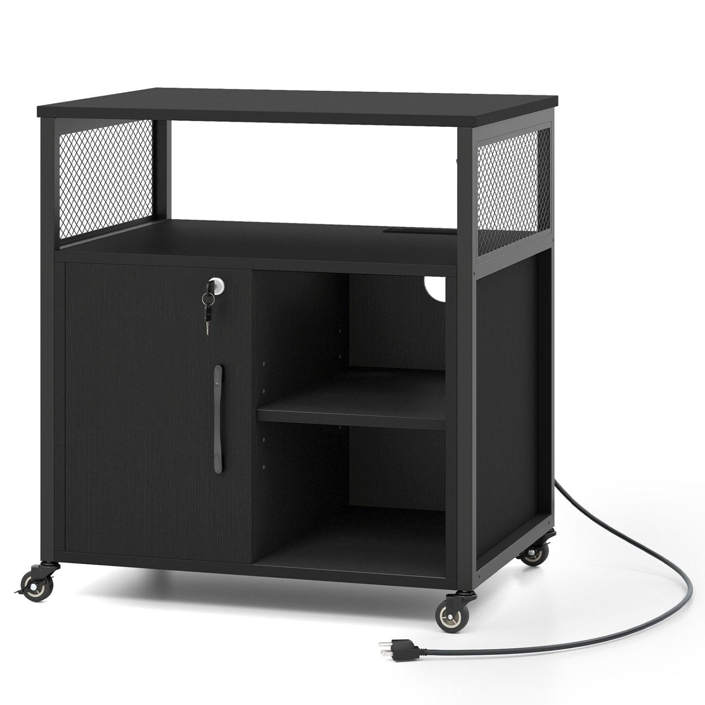 Mobile File Cabinet with Charging Station