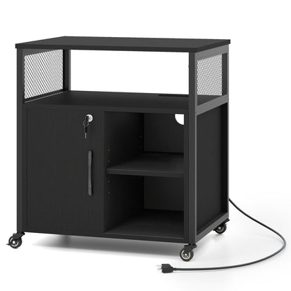 Mobile File Cabinet with Charging Station