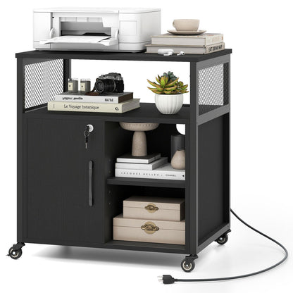 Mobile File Cabinet with Charging Station