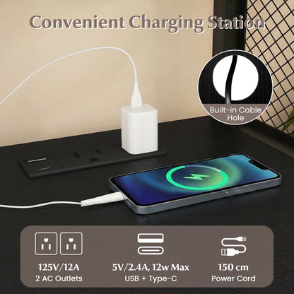 Mobile File Cabinet with Charging Station