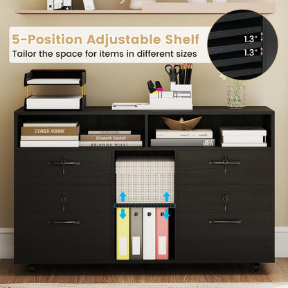 DirectDeals file cabinet with 5-position adjustable shelves lockable black mobile lateral filing on Tampa Home & Garden Store