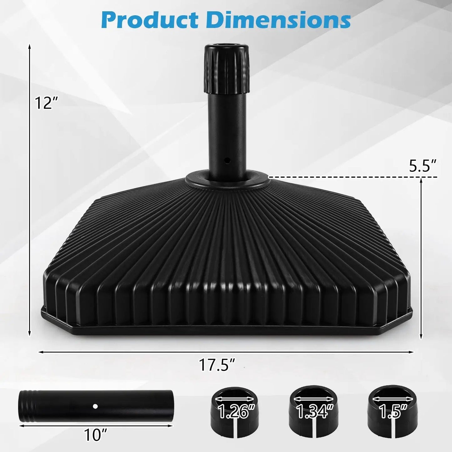 Fillable Umbrella Base with Shell Texture 44 Lb