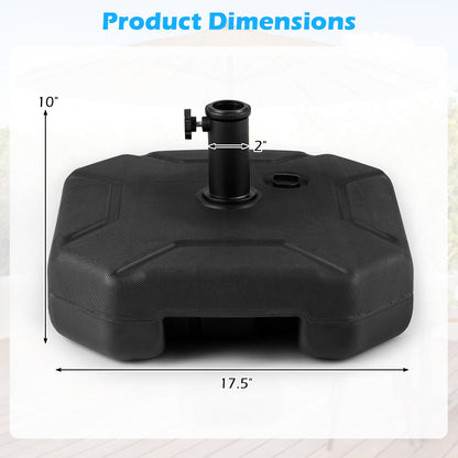 17 Inch 88 LBS Heavy-Duty Fillable Umbrella Base with Handle