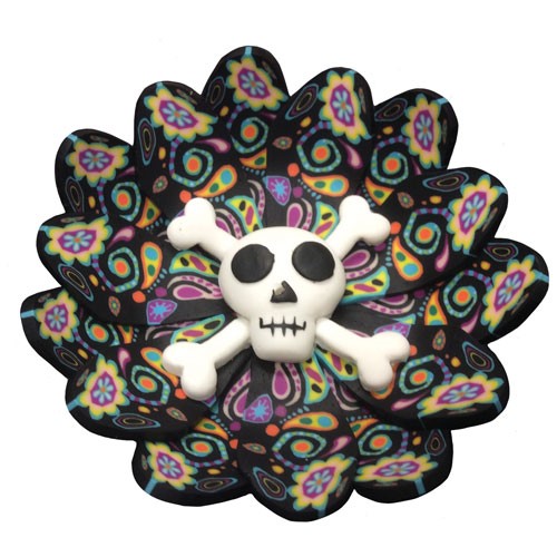 Fimo Round Cross Bones Incense Burner - Tampa Home & Garden Store