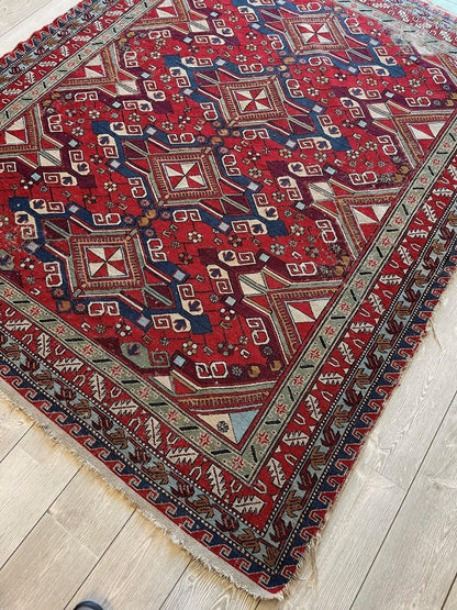 Fine Antique Natural Dyes Caucasian Soumak Area Rug 73''x91'' - Tampa Home & Garden Store