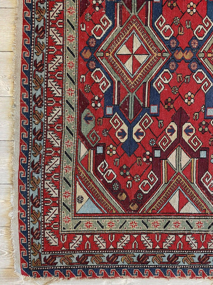 Fine Antique Natural Dyes Caucasian Soumak Area Rug 73''x91'' - Tampa Home & Garden Store