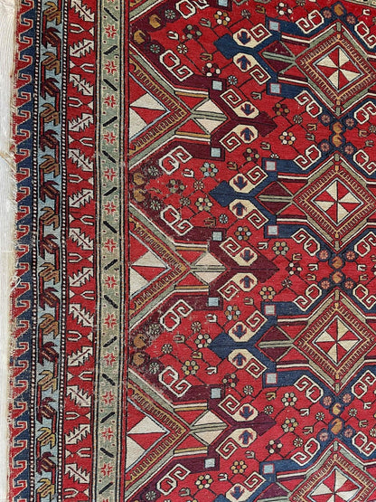 Fine Antique Natural Dyes Caucasian Soumak Area Rug 73''x91'' - Tampa Home & Garden Store