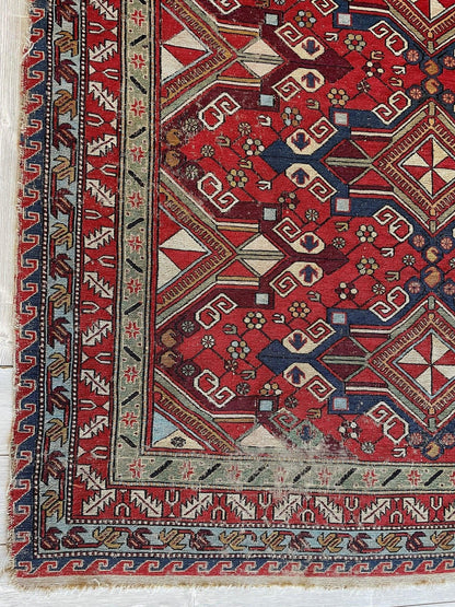 Fine Antique Natural Dyes Caucasian Soumak Area Rug 73''x91'' - Tampa Home & Garden Store