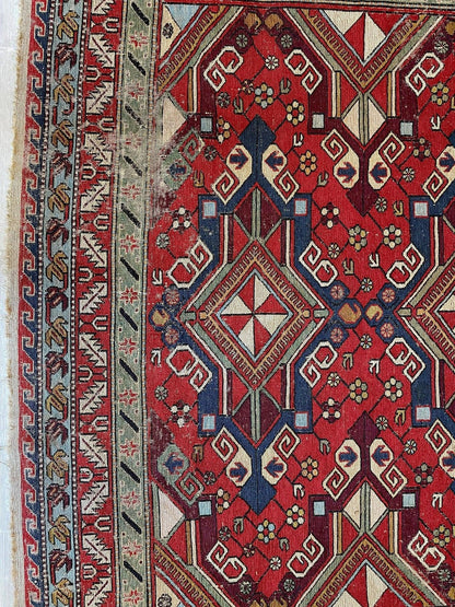 Fine Antique Natural Dyes Caucasian Soumak Area Rug 73''x91'' - Tampa Home & Garden Store