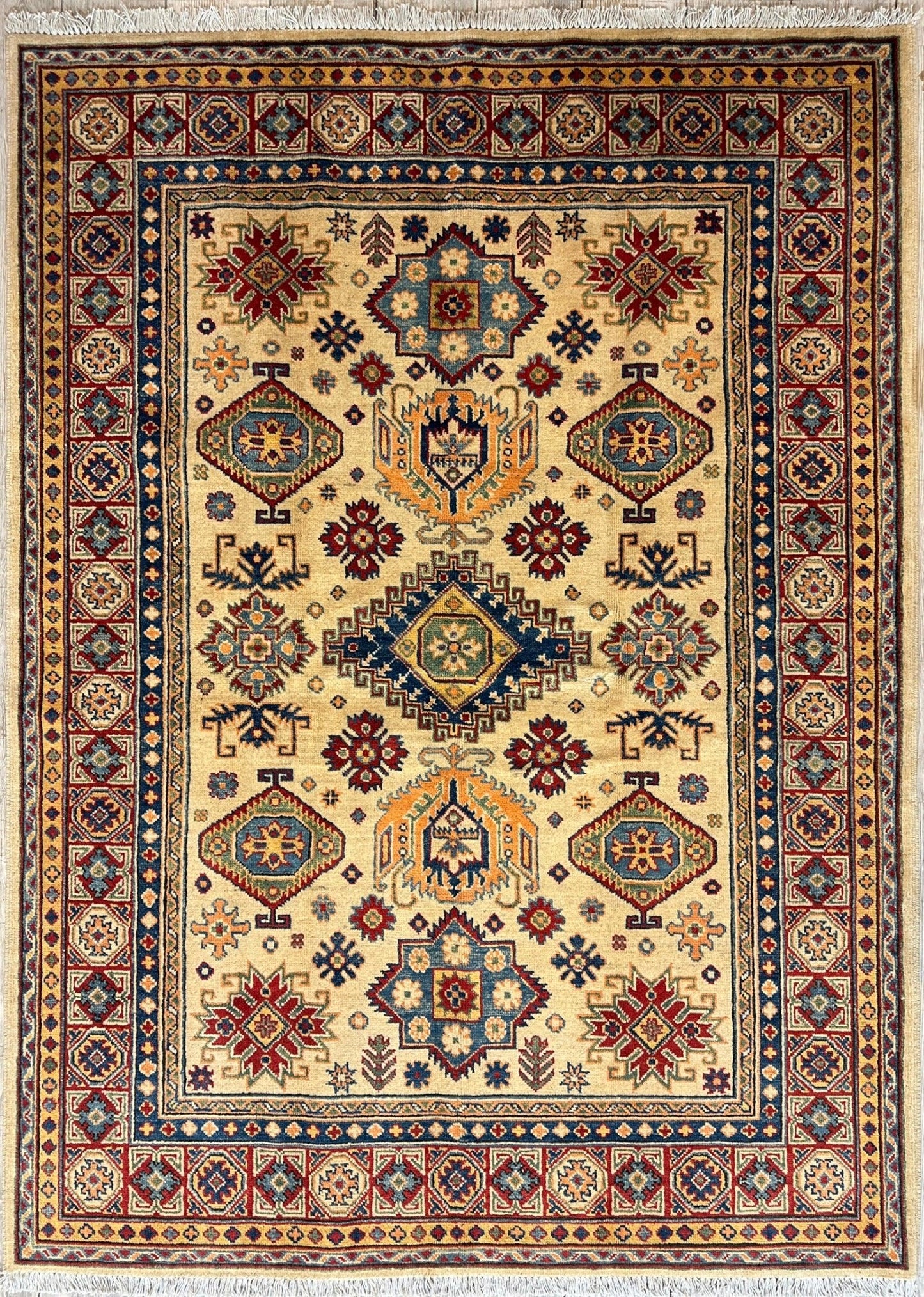 Fine Hand Knotted Afghani Super Kazak Rug 5 x 7 - Tampa Home & Garden Store