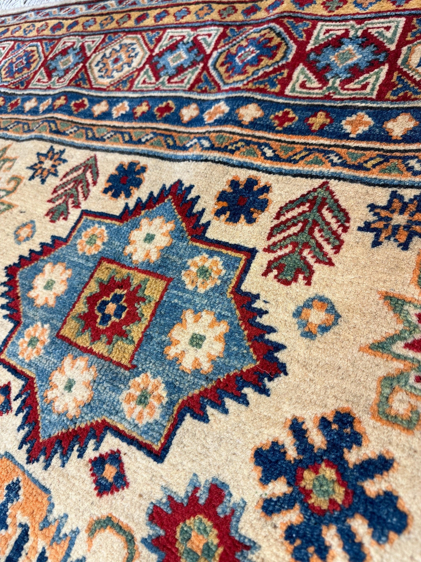 Fine Hand Knotted Afghani Super Kazak Rug 5 x 7 - Tampa Home & Garden Store