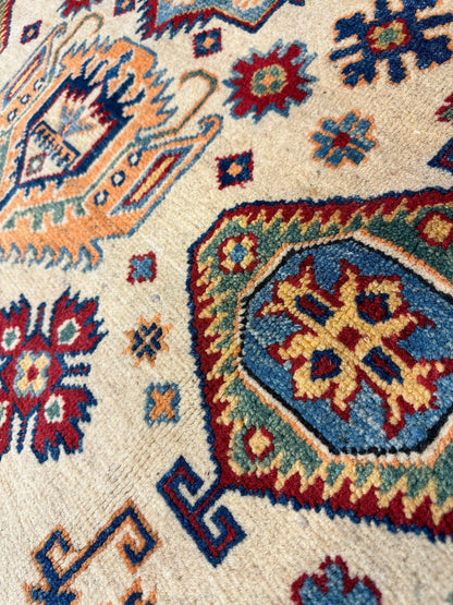Fine Hand Knotted Afghani Super Kazak Rug 5 x 7 - Tampa Home & Garden Store