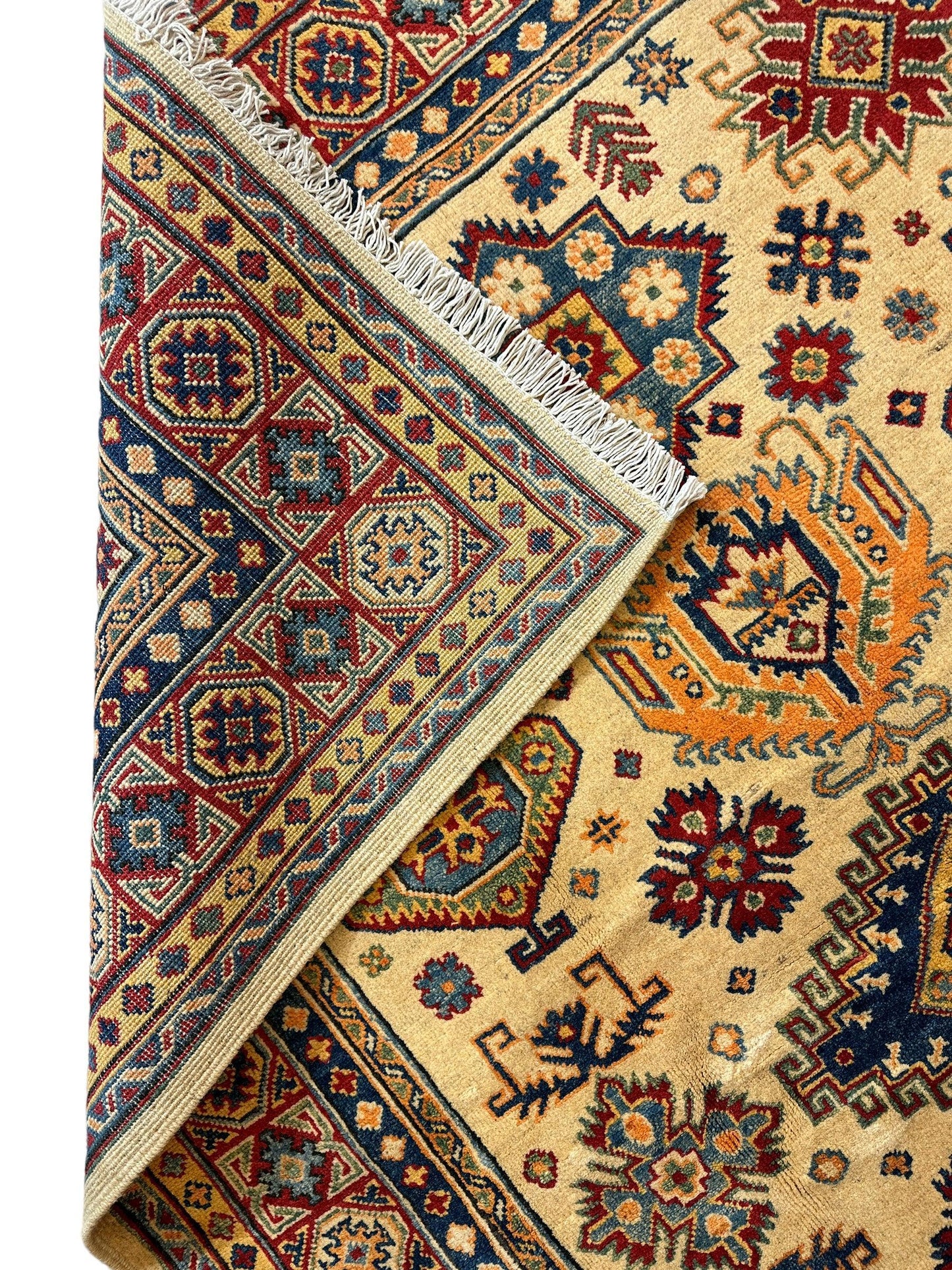 Fine Hand Knotted Afghani Super Kazak Rug 5 x 7 - Tampa Home & Garden Store