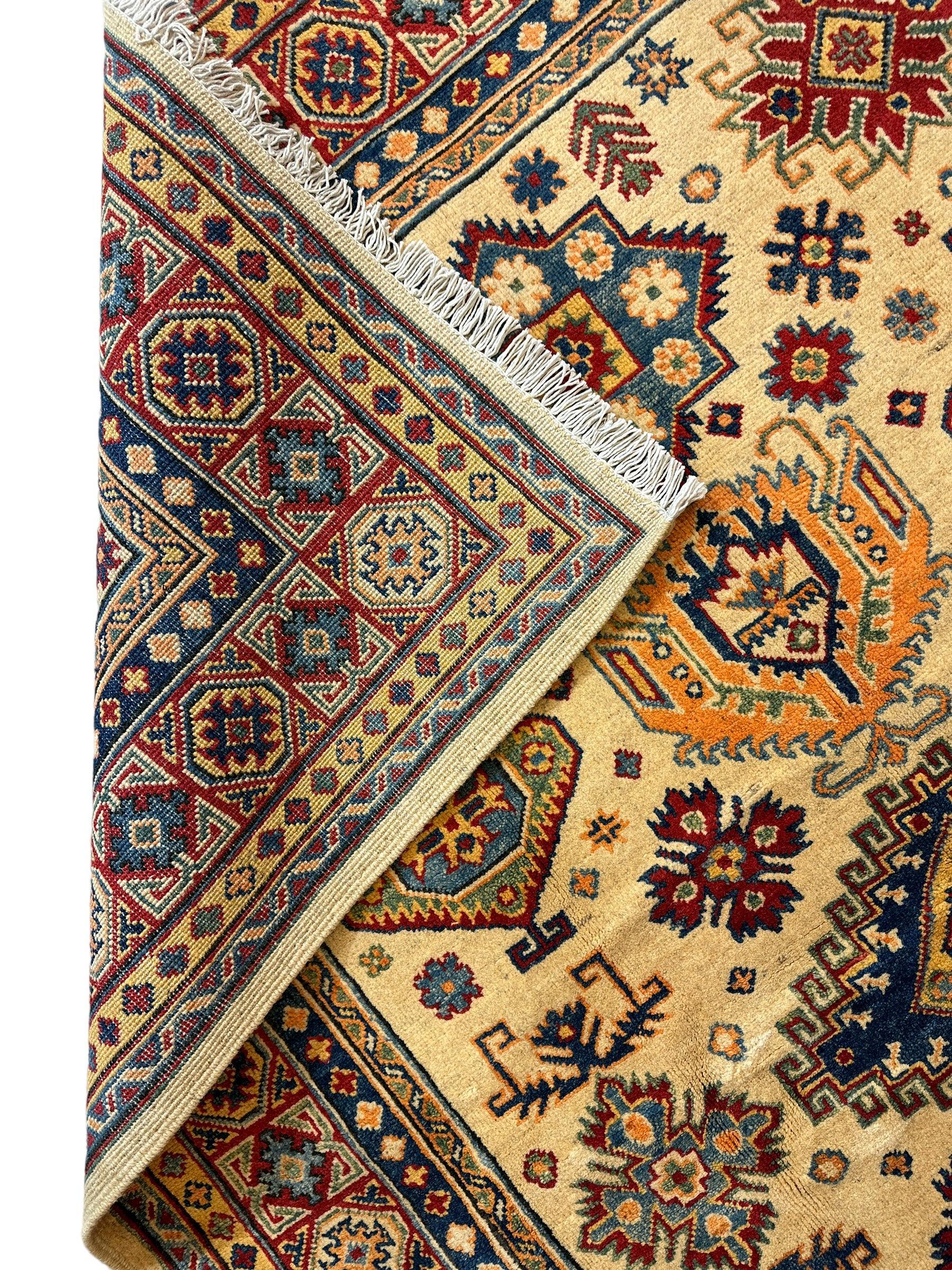 Fine Hand Knotted Afghani Super Kazak Rug 5 x 7 - Tampa Home & Garden Store