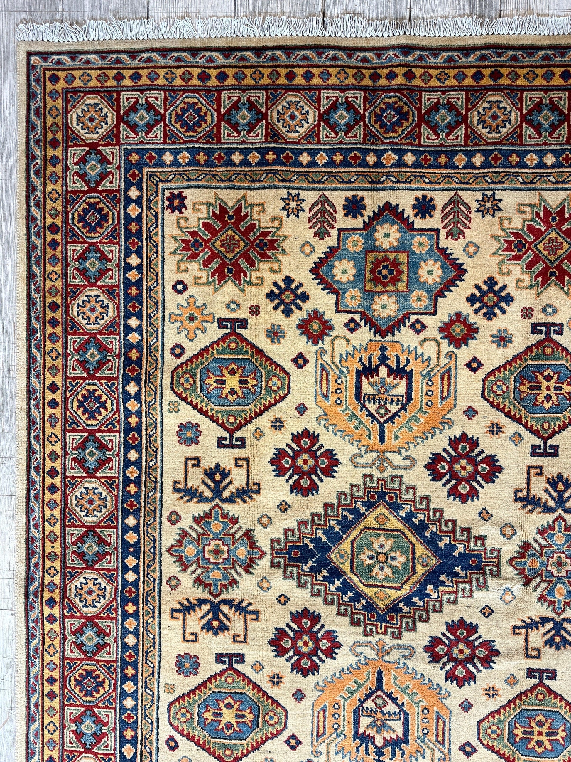 Fine Hand Knotted Afghani Super Kazak Rug 5 x 7 - Tampa Home & Garden Store