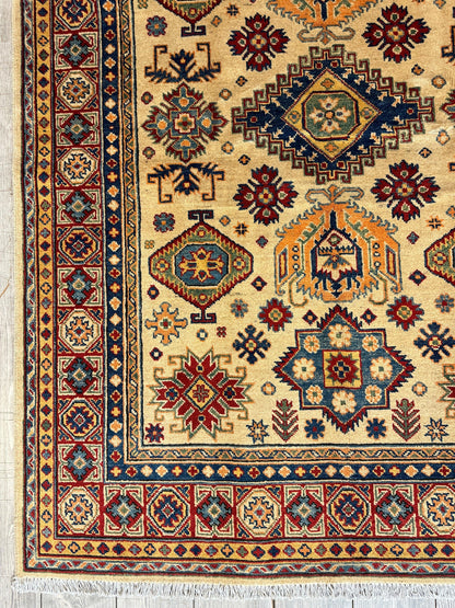 Fine Hand Knotted Afghani Super Kazak Rug 5 x 7 - Tampa Home & Garden Store