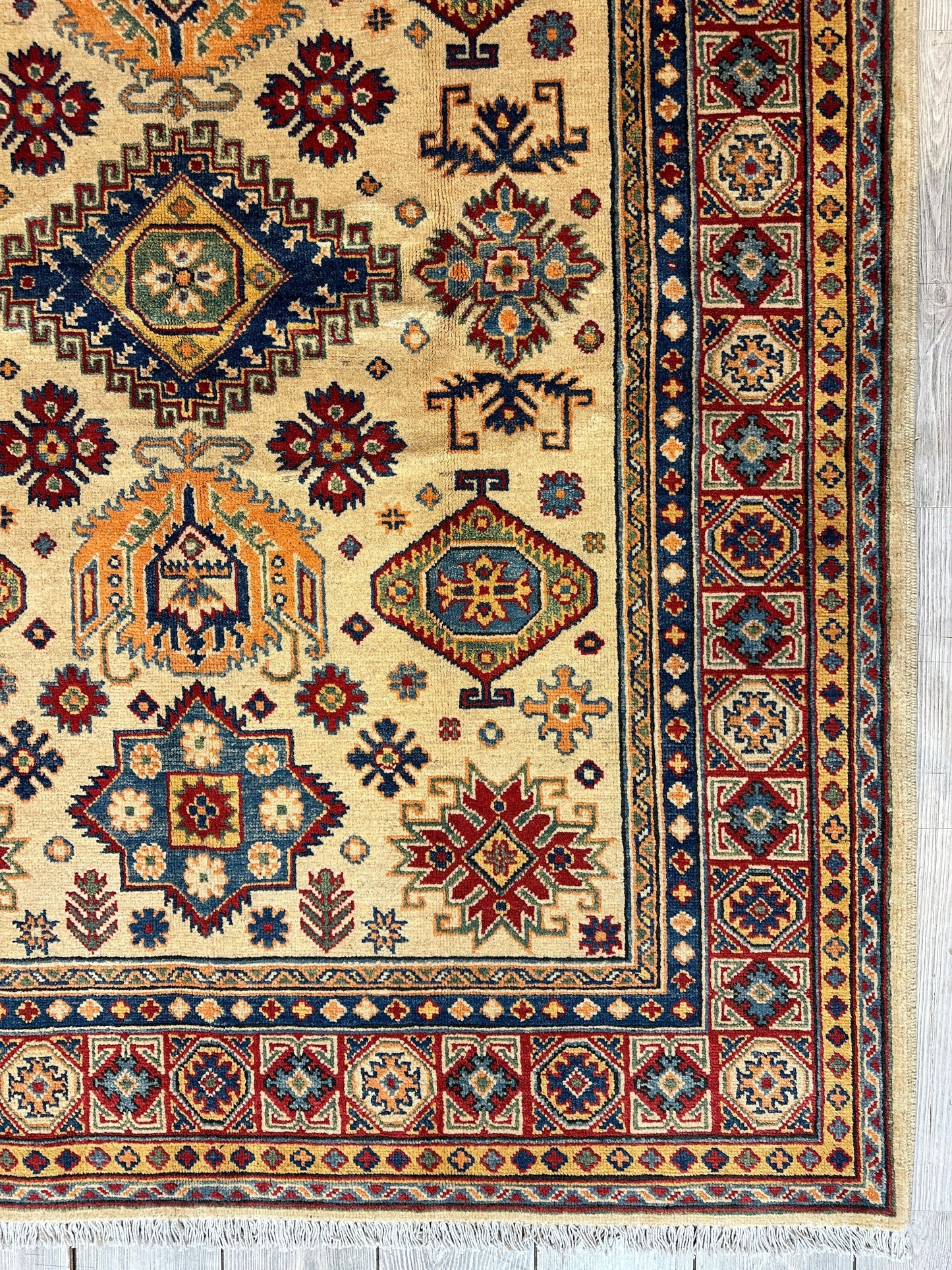 Fine Hand Knotted Afghani Super Kazak Rug 5 x 7 - Tampa Home & Garden Store