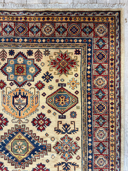 Fine Hand Knotted Afghani Super Kazak Rug 5 x 7 - Tampa Home & Garden Store