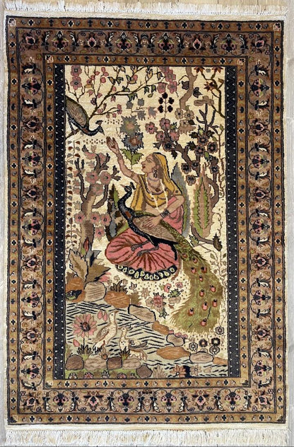 Fine Handmade Pictorial Rug 71'’ x 48'’ - Tampa Home & Garden Store