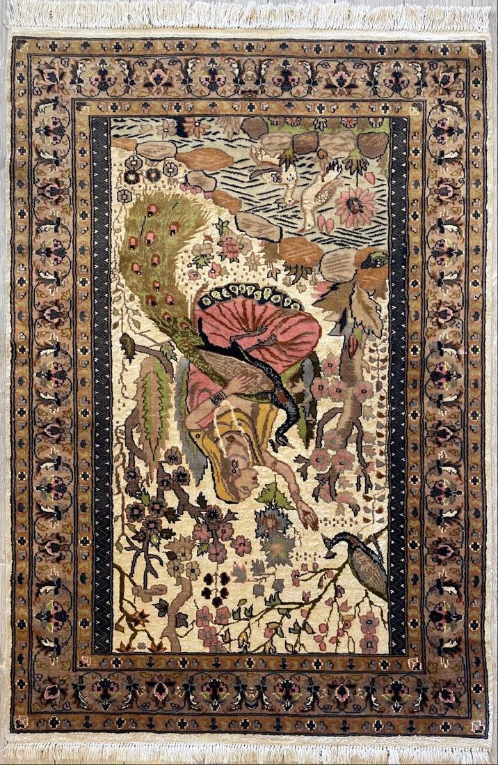 Fine Handmade Pictorial Rug 71'’ x 48'’ - Tampa Home & Garden Store
