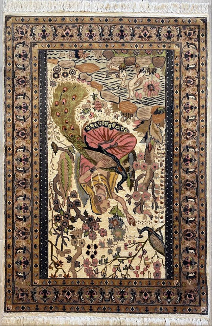Fine Handmade Pictorial Rug 71'’ x 48'’ - Tampa Home & Garden Store
