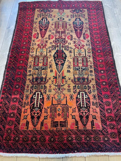Fine Vintage Wool Baluch Rug 6x4 ft - Tampa Home & Garden Store