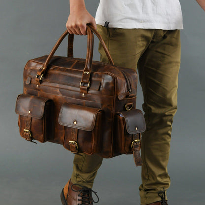 Finn Handcrafted Buffalo Leather Laptop Briefcase - Tampa Home & Garden Store