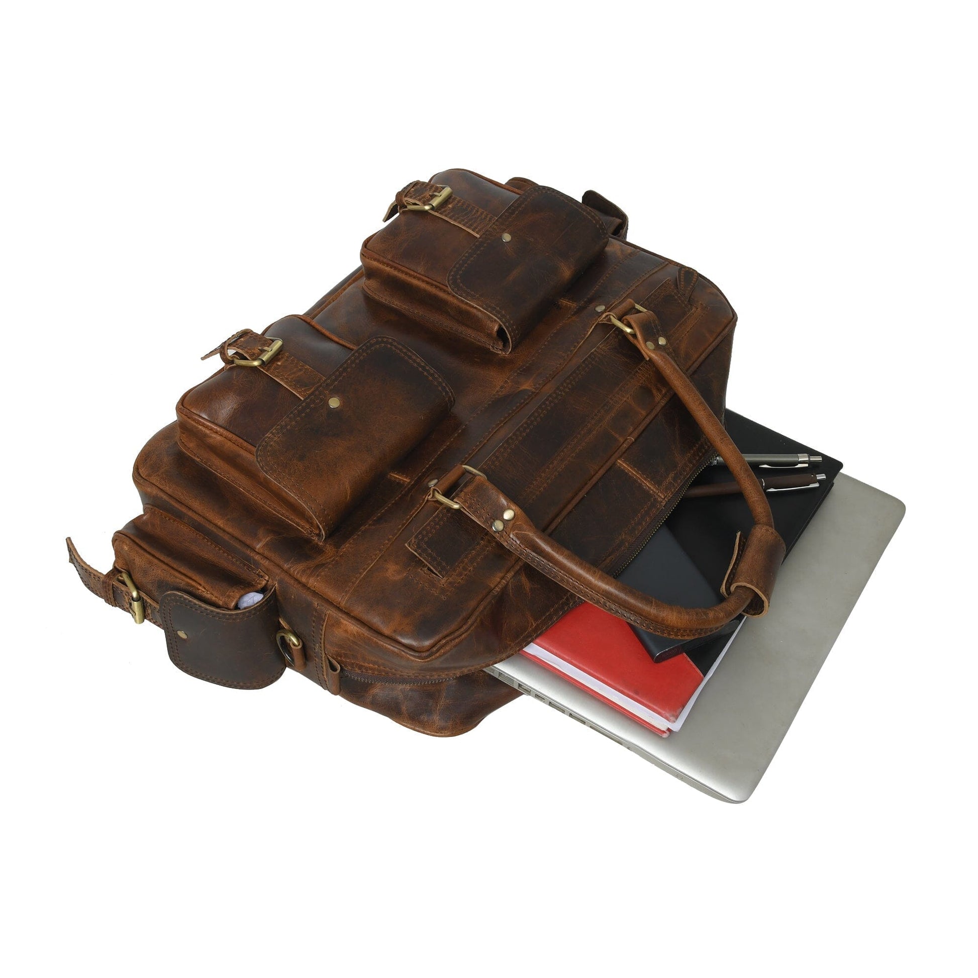Finn Handcrafted Buffalo Leather Laptop Briefcase - Tampa Home & Garden Store