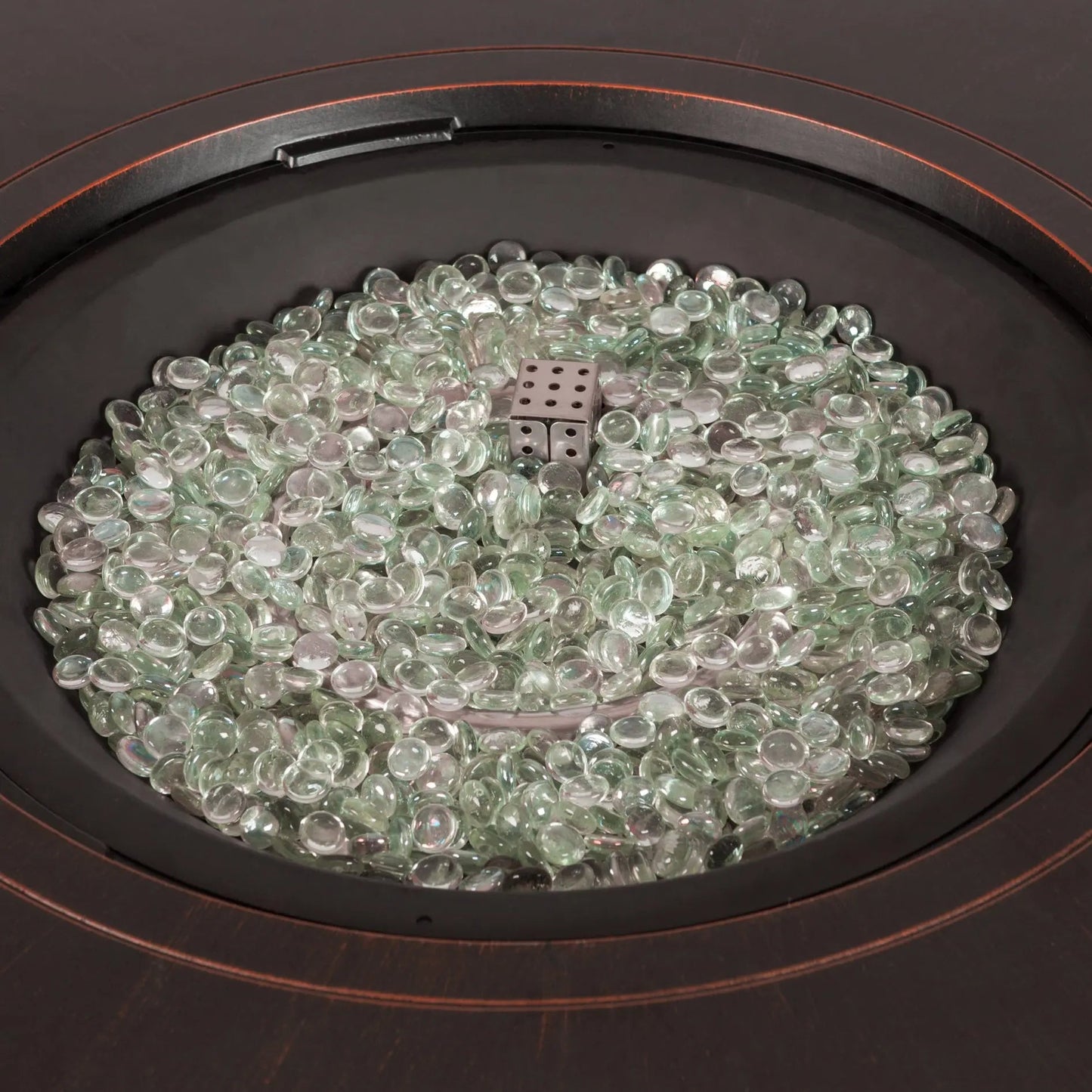 Fire Glass Crystal Clear Half-Round Droplets, 4.4 lb for fireplace decor on Tampa Home & Garden Store