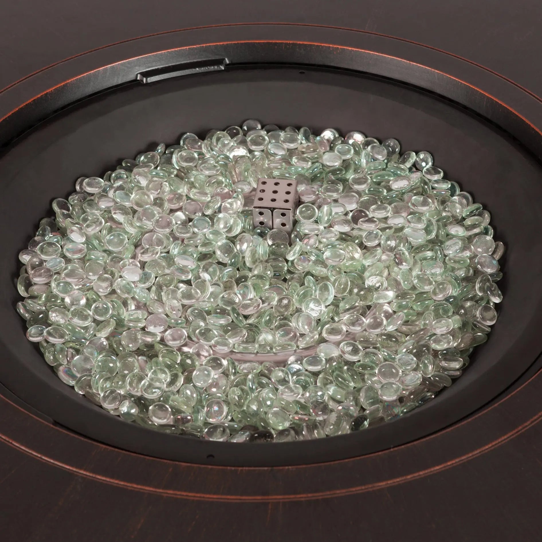 Fire Glass Crystal Clear Half-Round Droplets, 4.4 lb for fireplace decor on Tampa Home & Garden Store