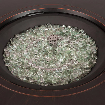 Fire Glass Crystal Clear Half-Round Droplets, 4.4 lb for fireplace decor on Tampa Home & Garden Store