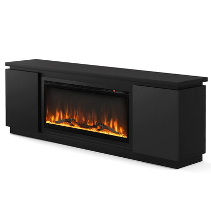 Fireplace TV Stand for TVs up to 80 Inch with 3 Adjustable Shelves