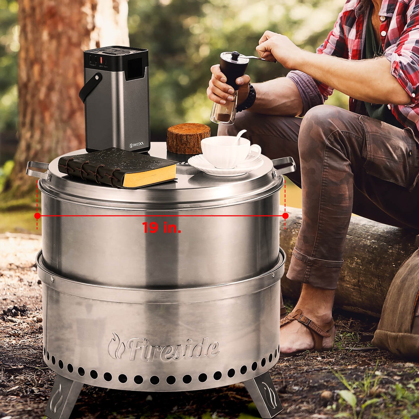 Fireside Pluto R19 Stainless Steel Fire Pit Lid - Tampa Home & Garden Store